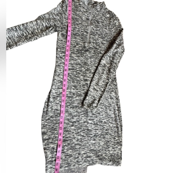 Express Heathered Gray Bodycon Long Sleeve Dress - Picture 4 of 6